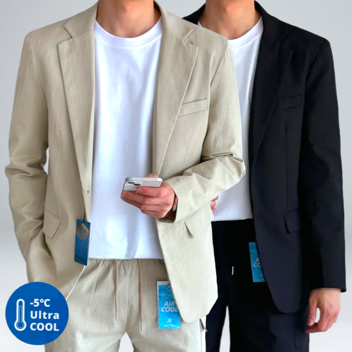 남성용 빅사이즈 여름 린넨 정장 싱글 블레이져 자켓 (6233-1)