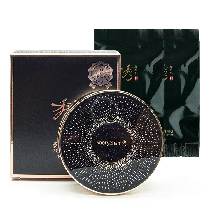 수려한 블랙 진생 쿠션 파운데이션 본품리필2개입 기획