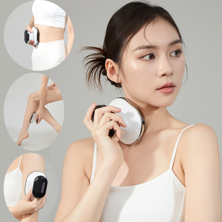 ERANSTAR 바디샷 고주파 마사지기 EMS갈바닉 초음파 복부/허벅지/종아리 셀룰라이트 지방분해 홈케어 뷰티디바이스, 화이트