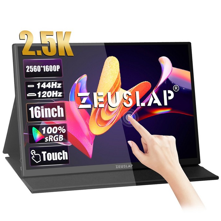 모비디안 ZEUSLAP 제우스랩 16인치 40.6cm 포터블 모니터 P16KT 2.5K QHD IPS 광시야각, 제우스랩 P16KT 포터블 모니터, 40.6cm