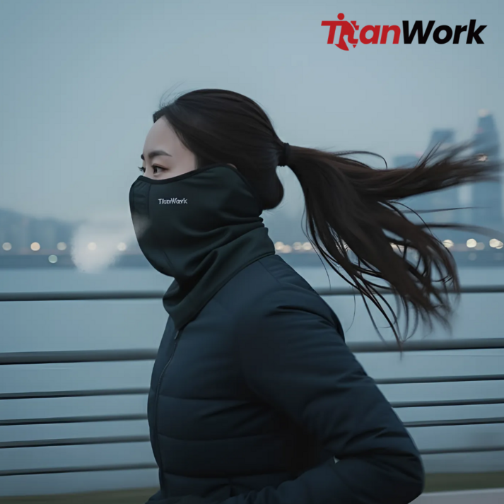 타이탄워크 에어홀 안면 방한마스크 김서림방지 기모