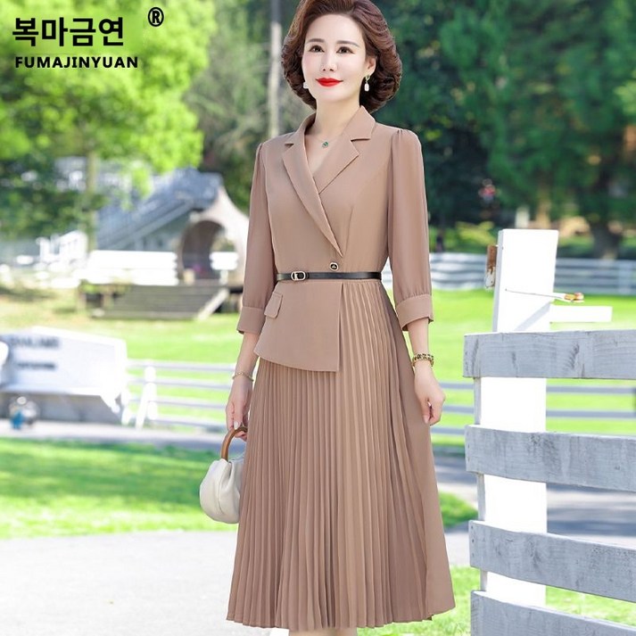 상견례 원피스 중년 엄마 옷차림 여성 옷 봄 하객룩