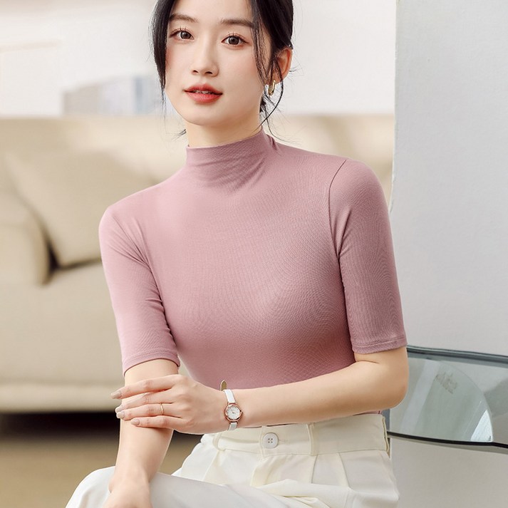 솔리드 모달  폴라 반팔목티 반목티  SH279
