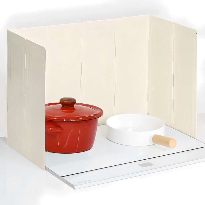 코멧 키친 접이식 레인지 가림막 아이보리  파우치 세트