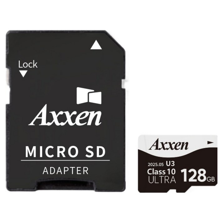 액센 초고속 U3 ULTRA 홈캠 블랙박스 메모리 Micro SD카드  어댑터 세트 MSD53, 1세트, 128GB