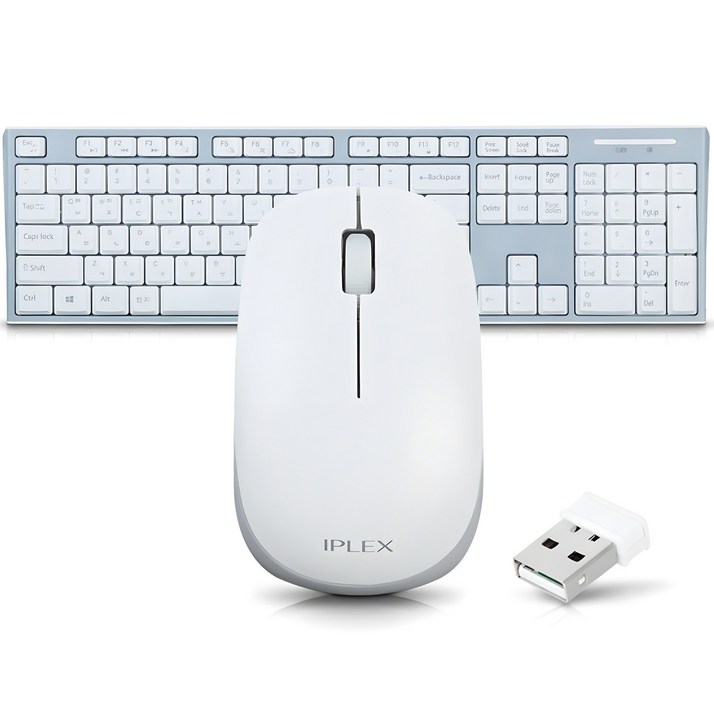 아이플렉스 무선 키보드 마우스 세트, RK-3000C, 화이트, 일반형