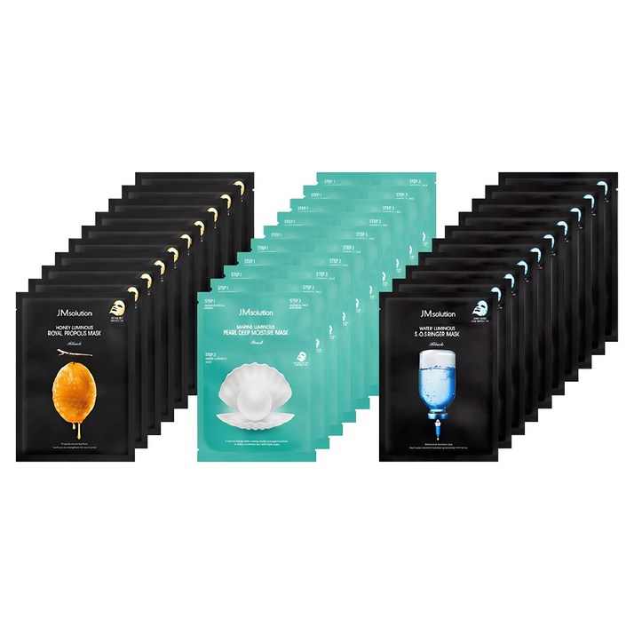 제이엠솔루션 마스크팩 꿀광 10p  링거 물광 10p  청광 10p 세트, 1세트