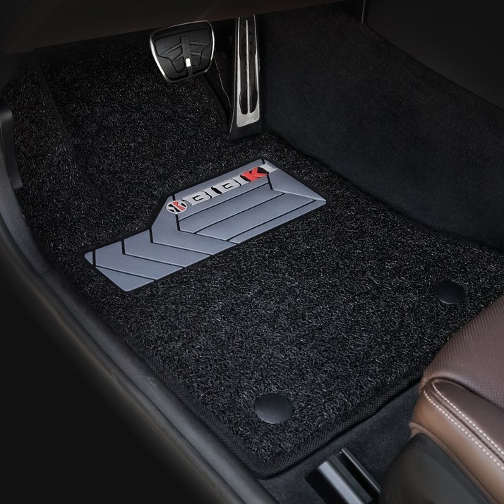 비비키 확장형 발판 코일카매트 1열 2열 세트, BMW X6 G06 1열홀O 2020년, 블랙