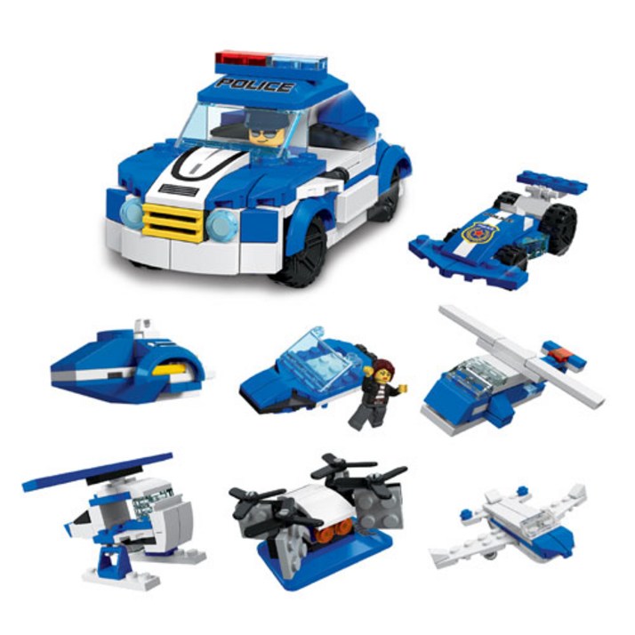 레츠토이 경찰차 레고 호환 블록 12종 세트, 혼합색상, 1개