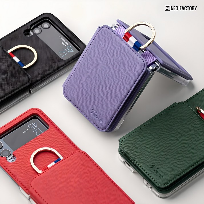 엘마 갤럭시 Z플립3 (F711) 사피아노 핏 3장 카드 수납 핑거링 플립커버 케이스