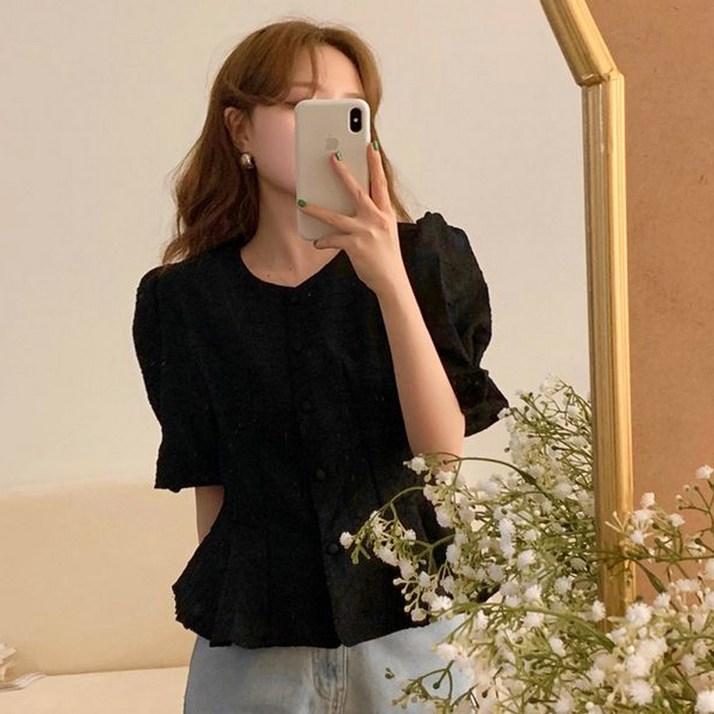 메이킹유 WA6410엘로페플럼블라우스