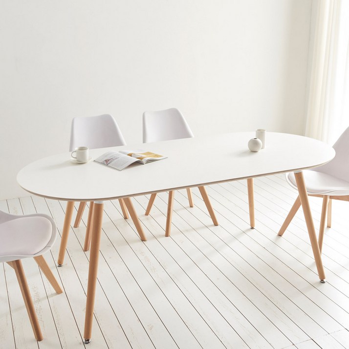 스칸디무드 커스토 원목 1800 타원형 식탁 테이블