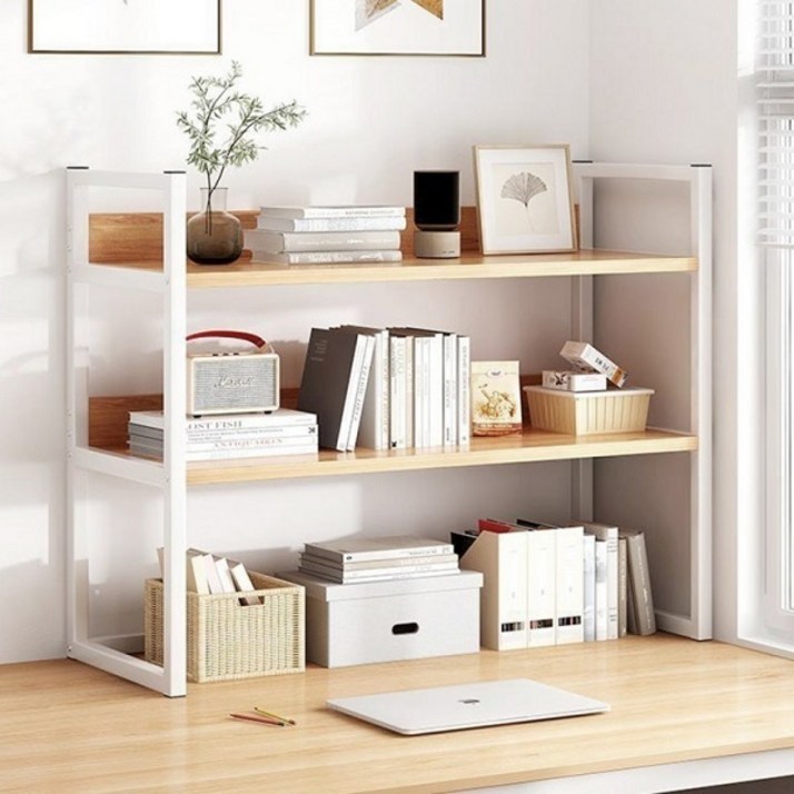 책상위 데스크 선반 책상선반 80센치 대형, 우드, 3단