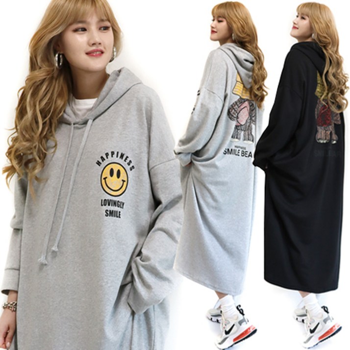 통통마녀  스케치 베어 후드 원피스 3 칼라  99 까지 착용  빅사이즈