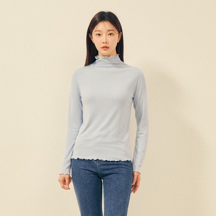 JJ지고트    스판 내추럴 하프넥 티셔츠 GPBP0TS111