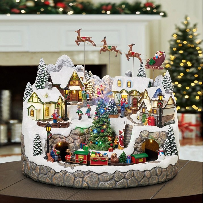 코스트코 크리스마스 눈 오는 마을 멜로디 장식  LED