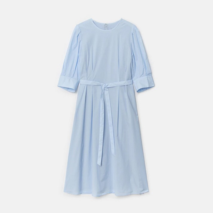 BEANPOLE 빈폴 레이디스 스카이 블루 솔리드 퍼프 소매 원피스 BF1371C12Q