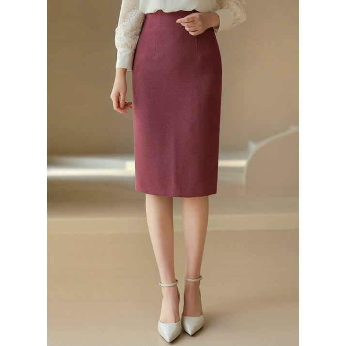 스타일온미 스타일온미  엔주르 트위드 H라인 미디 스커트