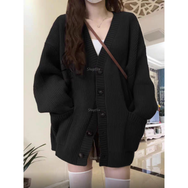 Shopflix 여성용 루즈핏 빅사이즈 니트 가디건 5color