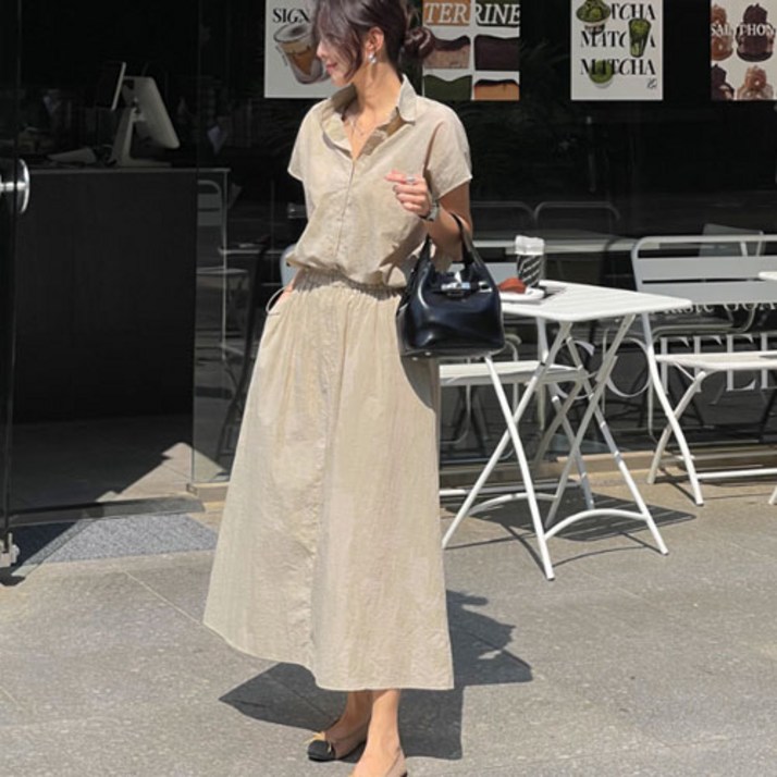 난닝구엠수드 바스락셔츠스커트세트