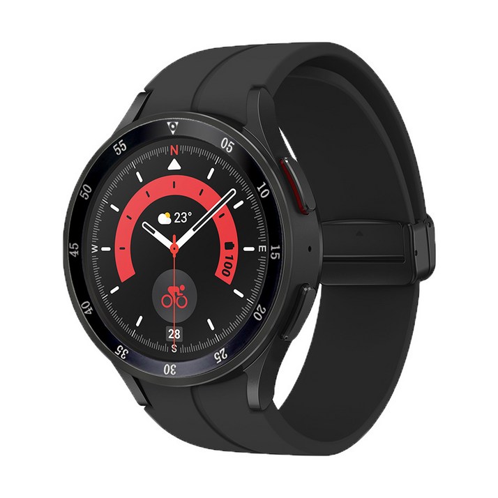 갤럭시워치5 프로 호환 슬림 메탈 베젤링, 블랙, 1개