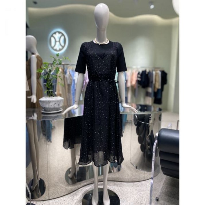 백화점 듀엘 레이스 도트 뷔스티에 원피스 L253MSE012 아울렛