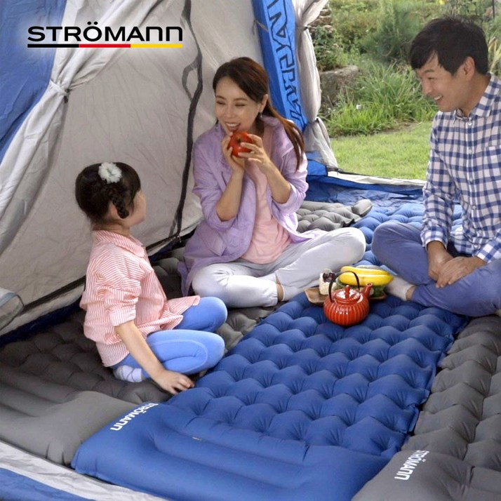 스토로만 엠보싱 에어매트 모음전 내장형무선충전 쿨링매트 캠핑에어매트 차박매트 피크닉매트 무선충전매트 에어펌프내장형 독점정식정품 캠핑 차박 텐트 에어매트리스, 그레이그레이