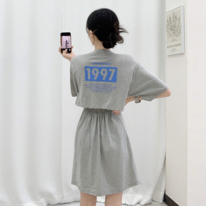 티데일리 여성용 데인저 뒷트임 미니 반팔 원피스