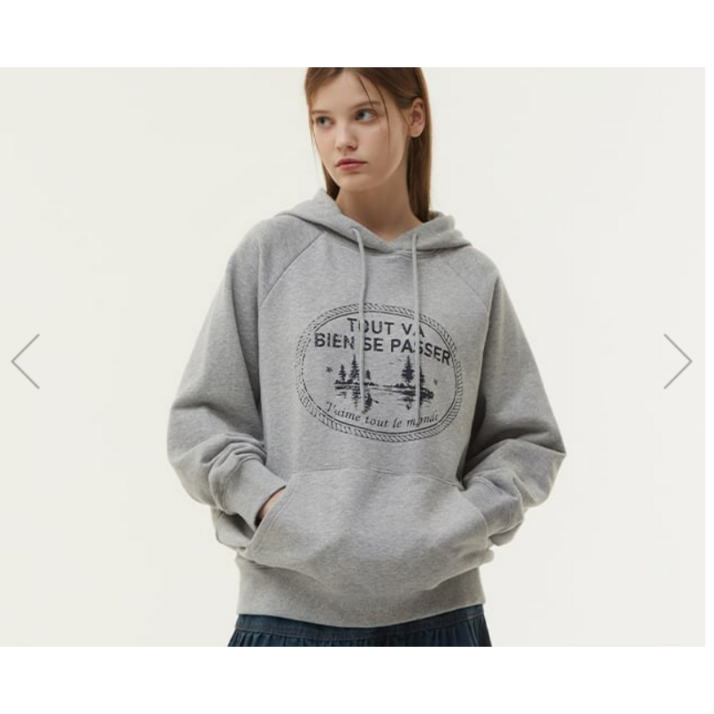 플라스틱아일랜드프린트 후드 티셔츠 CL066PQ4