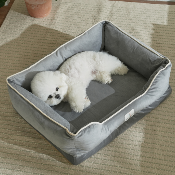 홀릭하임 강아지 에그폼 목베개 사계절 꿀잠 방석 S02, 1개, 그레이