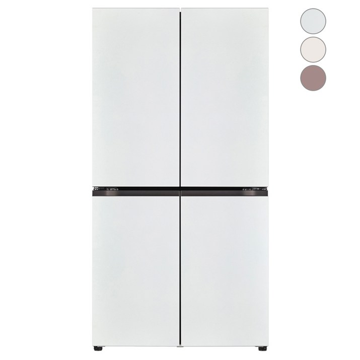 [색상선택형] LG전자 디오스 오브제컬렉션 4도어 냉장고 메탈 870L 방문설치, T873MWW012, 화이트(상), 화이트(하) 6645668772