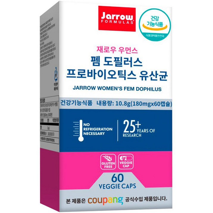 재로우 우먼스 펨 도필러스 프로바이오틱스 유산균, 60정, 1개