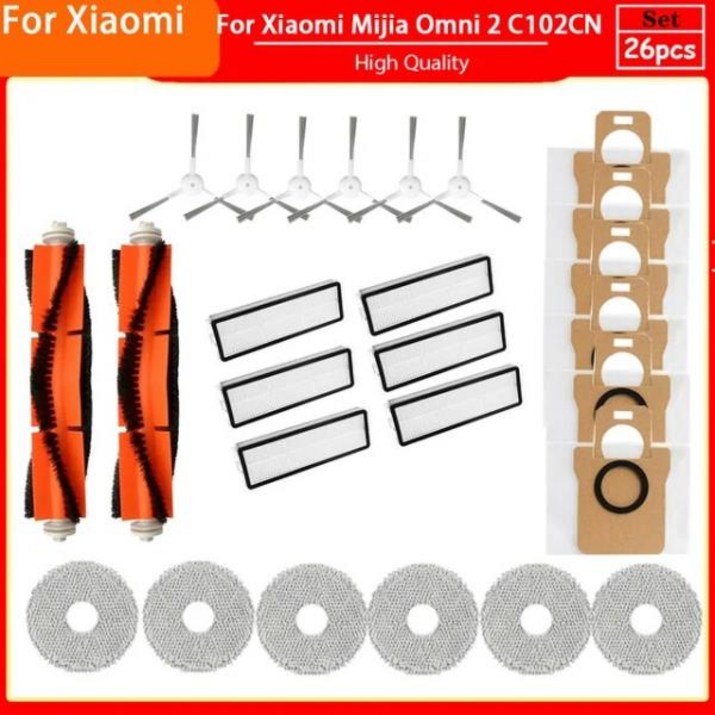 lofty 샤오미 Mijia Omni 2 C102CN 용 액세서리 Dreame S10  메인 사이드 브러시 헤파 필터 걸레 패드 먼지 봉투 교체 예비 부품