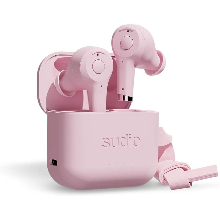 스웨덴 수디오(Sudio) 블루투스 노이즈캔슬링 무선 이어폰 ETT 핑크