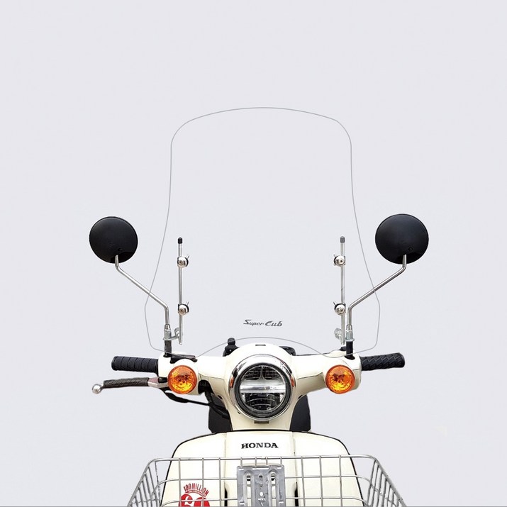 18년25년 MOXI 혼다 슈퍼커브110 전용 튜닝 50cm 미들 윈드스크린, 1개