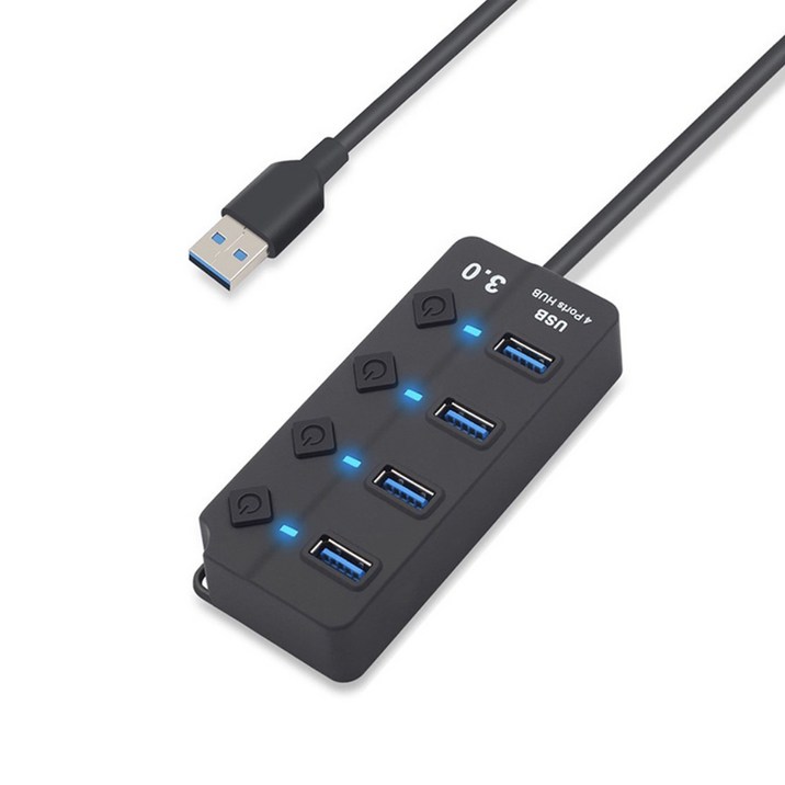 라온 USB 3.0 4포트 허브 개별스위치 RUH-304A