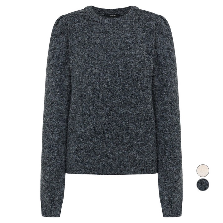 케네스레이디 여성용 퍼프숄더 솔리드 풀오버 니트