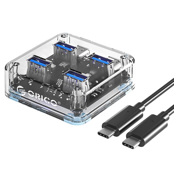 오리코 4포트 무 앤 유전원 겸용 C타입 USB3.2 USB허브 MH4UCC3