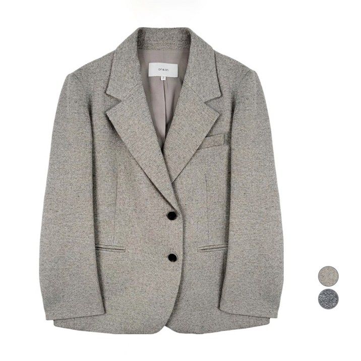 온앤온 여성용 모혼방 테일러드 카라 자켓
