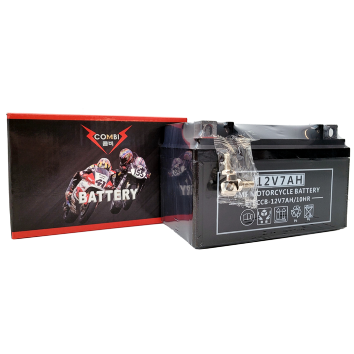 비버125 트랜스 VF100 미라쥬125 트로이125 밀폐형무보수 AGM배터리 12V7A, 단일상품, 1개