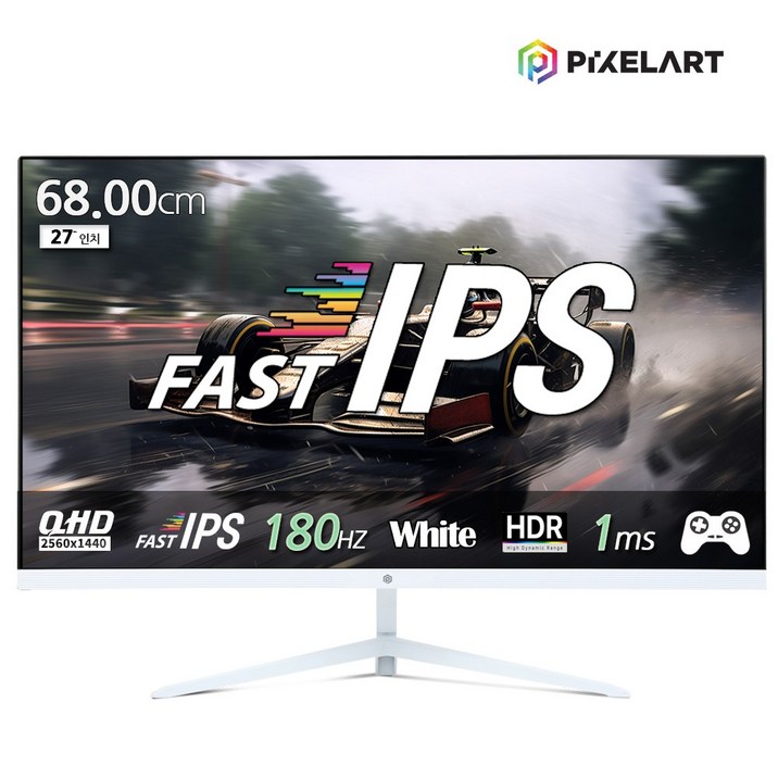 연말이벤트픽셀아트 PIXELART PAQ2718W 화이트 무결점 QHD 180Hz FastIPS 게이밍 모니터, 68cm, PAQ2718W