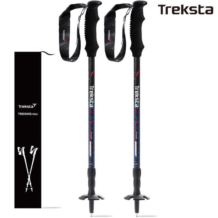 트렉스타 초경량 195그램 듀랄누민 3단 등산스틱 세트 (케이스), DV002, 2개