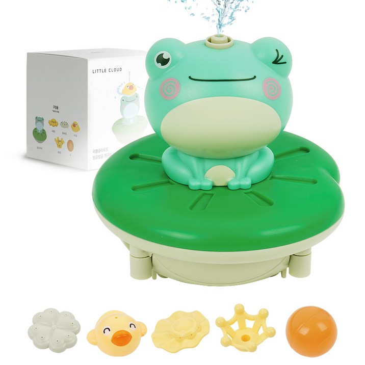 리틀클라우드 빙글빙글 개구리 목욕장난감, 개구리