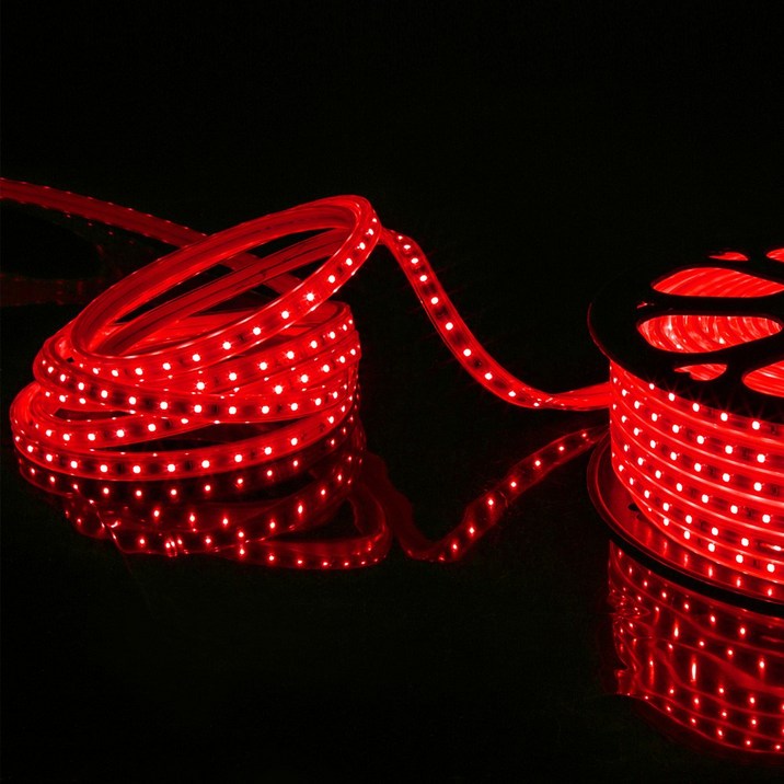 올판 색상 다양 AC 220V 방수 일반 LED 30m 논네온 바 LED간접조명, 1개, 일반 LED 적색 30m