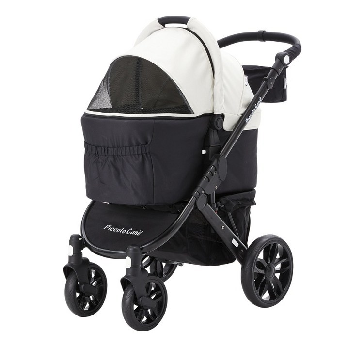 40kg 탑승 레인커버포함 피콜로카네 탄토2 블랙라인 강아지유모차 대형견 유모차, 1개
