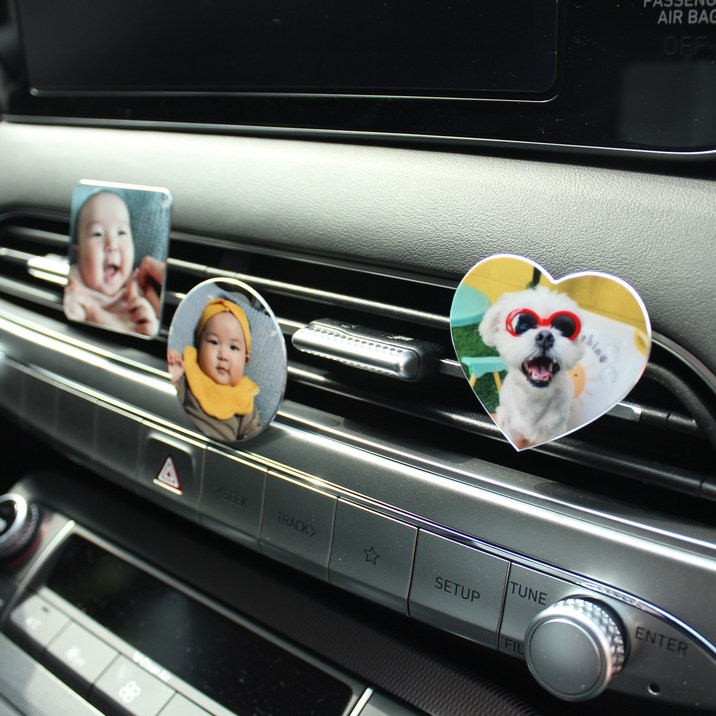 당일출고 메탈 차량용액자 사진을 보내주세요 송풍구 클립형