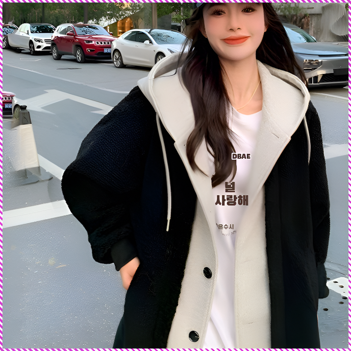 후드 모직 코트 지붕 핸드메 beenl 롱 코트 보온성이 뛰어나다 울 소재 롱 레이어드 파이톤 코트 정교하다 적용 가능한 군중/우아한/커팅