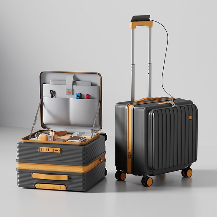 Chephie 무기한 A/S 전면오픈 확장형 소형 기내용 여행용 캐리어