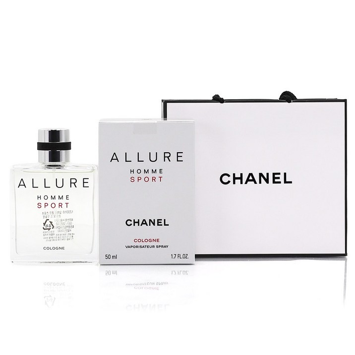 [정식 한글라벨 백화점제품] 샤넬 알뤼르 옴므 스포츠 코롱 오 드 뚜왈렛, 쇼핑백 동봉