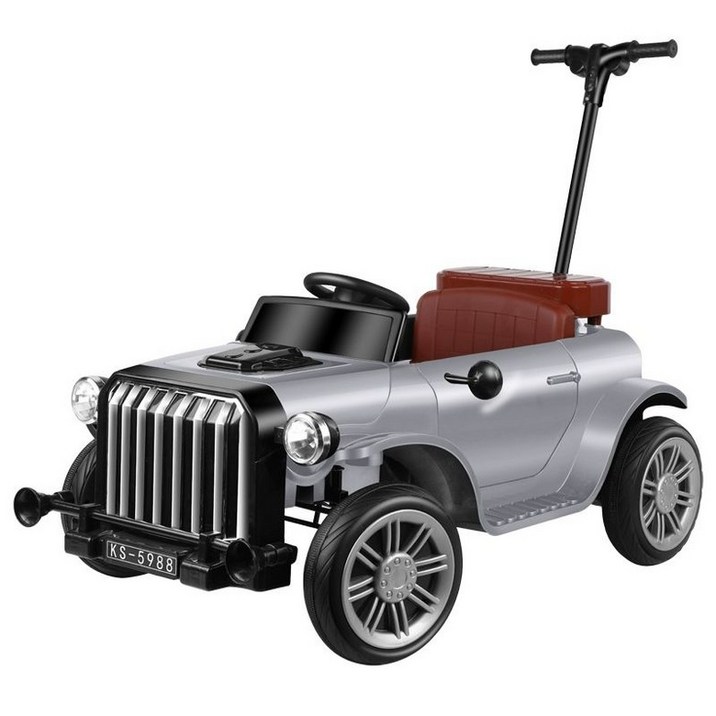 전동 자동차 장난감 탑승 가능 완구, 1개, 베이크드 실버 포드라이브 가죽 시트